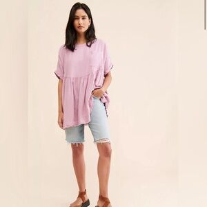 Free people Moon city top oversized fit light purple